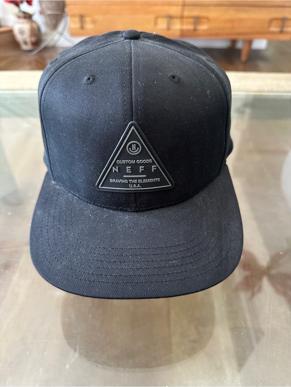 Neff Black Triangular Logo Snapback Cap